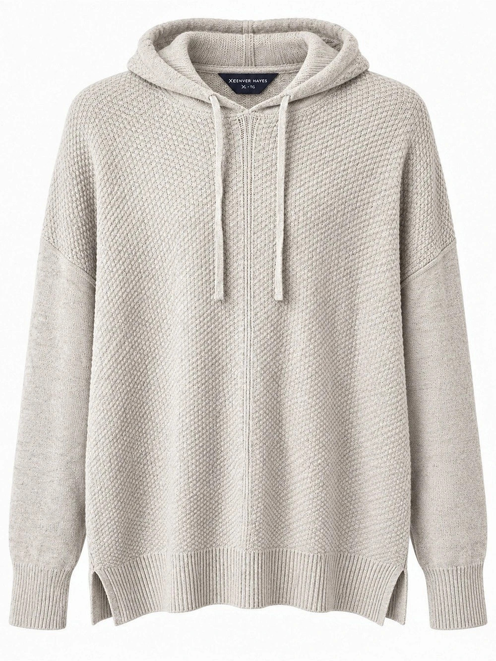 Denver Hayes Women’s Cream Textured Hooded Sweater Tunic Size XL